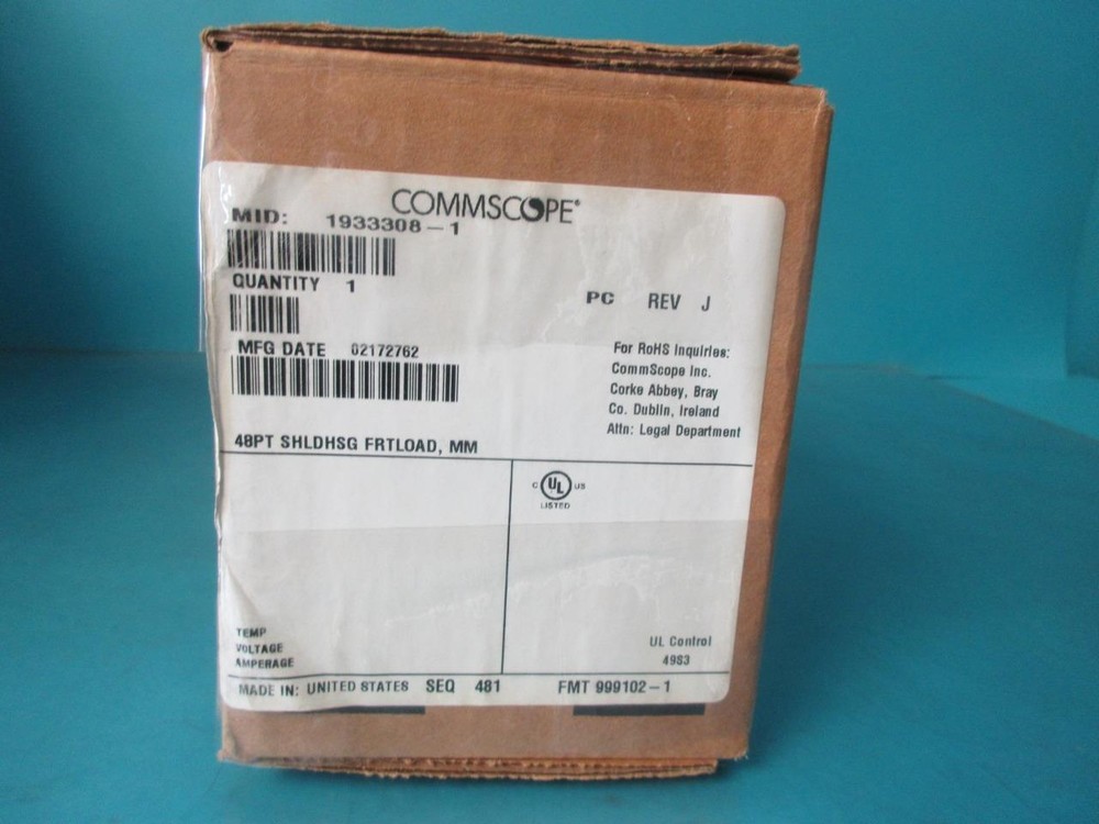 NEW COMMSCOPE 1933308-1 SL SERIES PATCH PANEL MULTIMEDIA 48-PORT FLAT FRONT