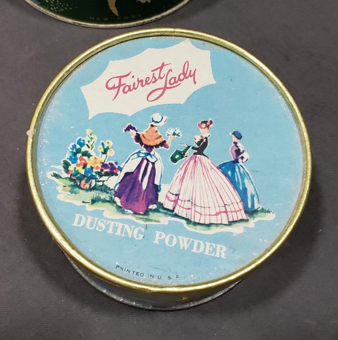 Vintage Dusting Powder Boxes Lot of 5 Advertising Vanity Collectibles 1940s 50s