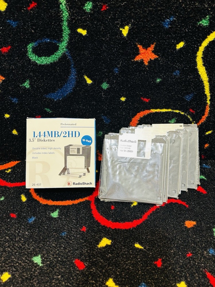 RadioShack 1.44MB Double Sided High Density 3.5" Diskettes 10-Pack *ONE MISSING*