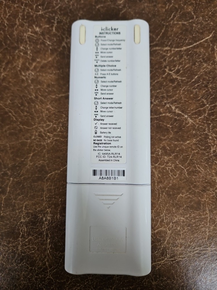 iCliker 2 Student Remote White