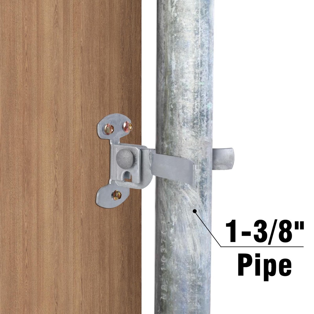 Chain Link Fence Gate Latch with Screws, 1-3/8" Wall Mount (Flat Back) Fork G...