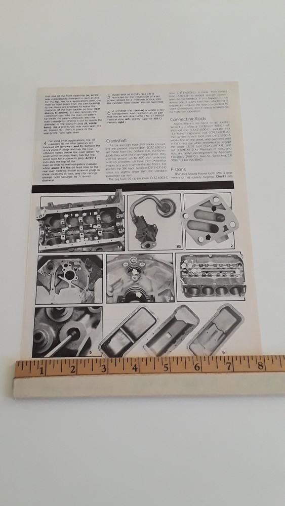 FORD 390 ENGINE ORIGINAL 1982 ARTICLE