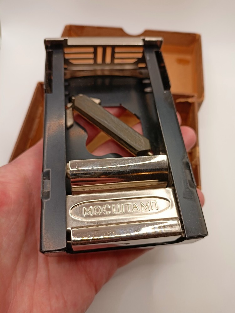 Vintage Soviet Russian Barber Razor Blade Sharpener Machine Tool Box
