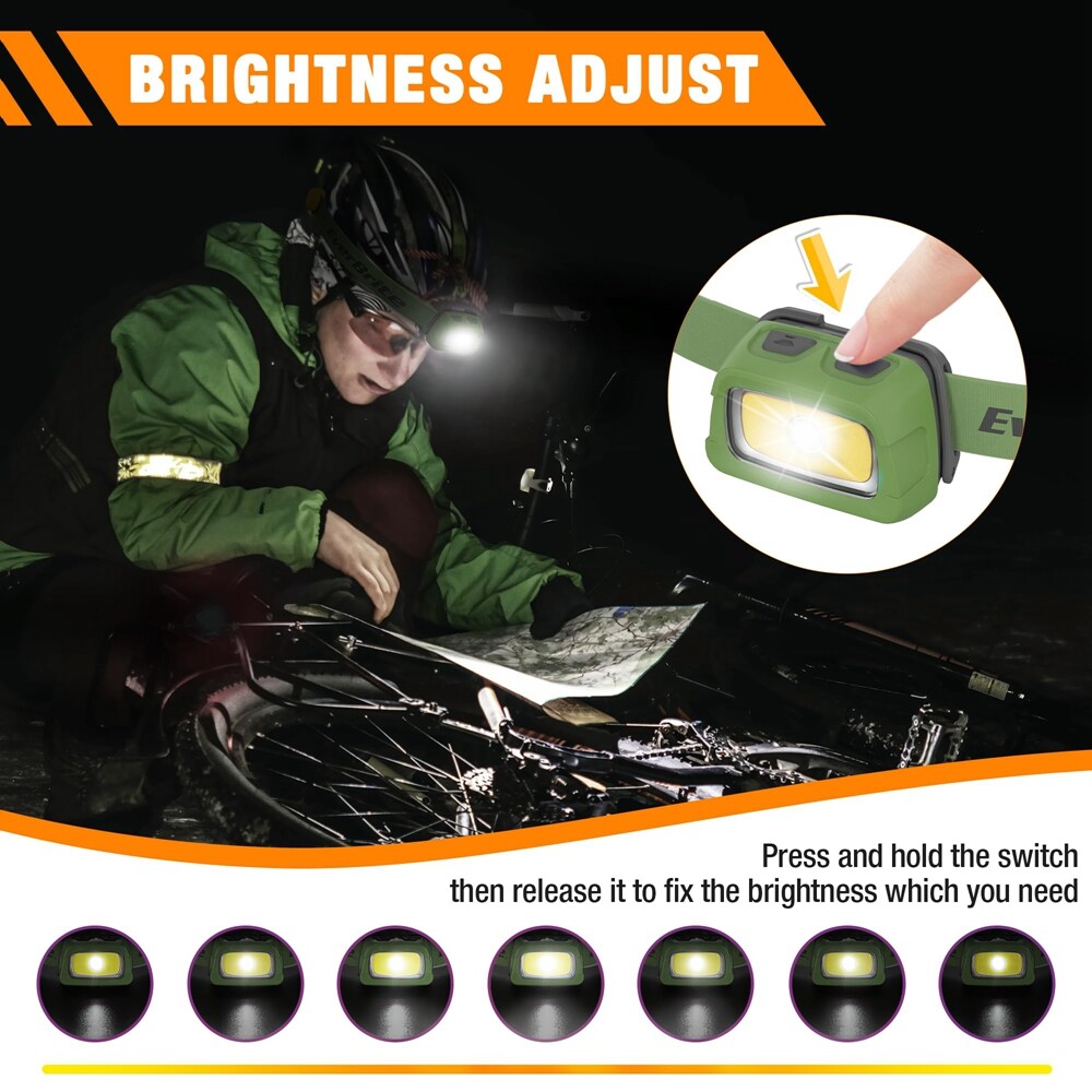 EverBrite 350 Lumen Rechargeable Headlamp Headlamp Red Light and Memory Function