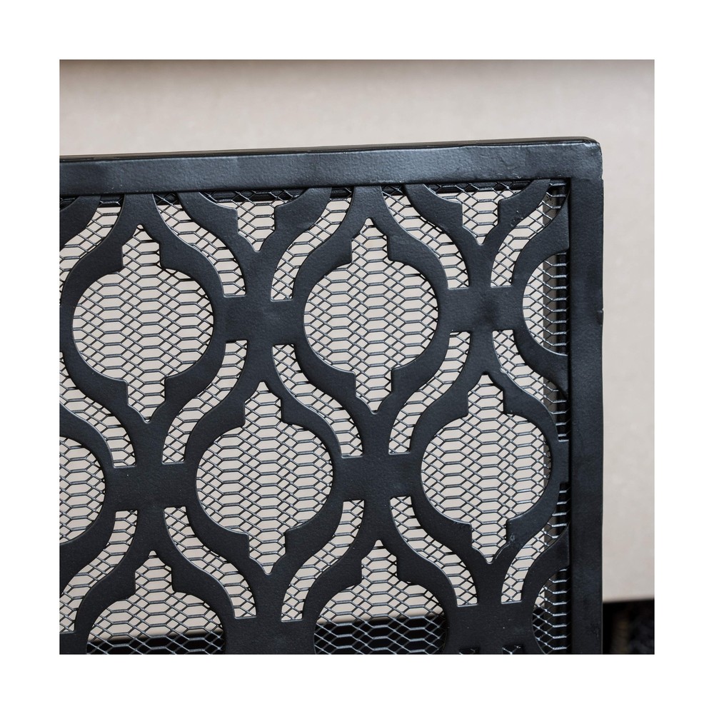 Christopher Knight Home Elmer Single Panel Iron Fireplace Screen, Black