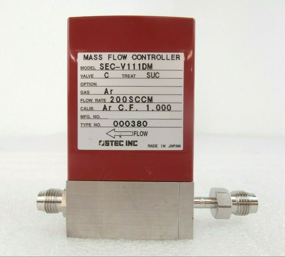 STEC SEC-V111DM Mass Flow Controller MFC SEC-V100 200 SCCM Ar Working Surplus