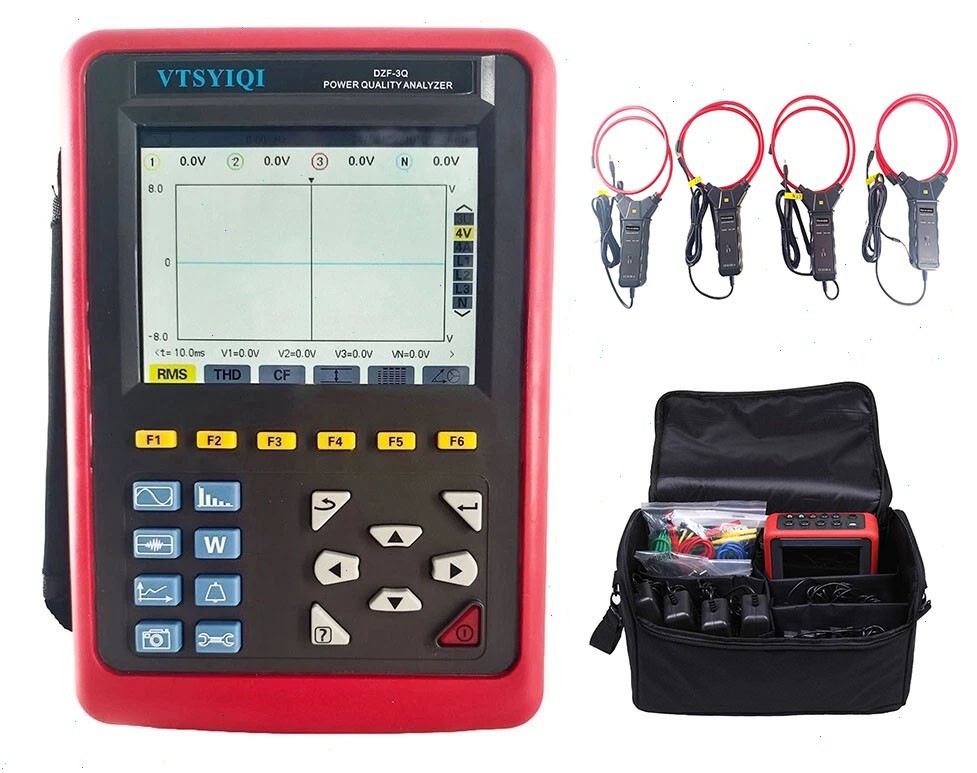 Three Phase Power Quality Logger Analyzer with USB Interface Range 10A ~ 6000A