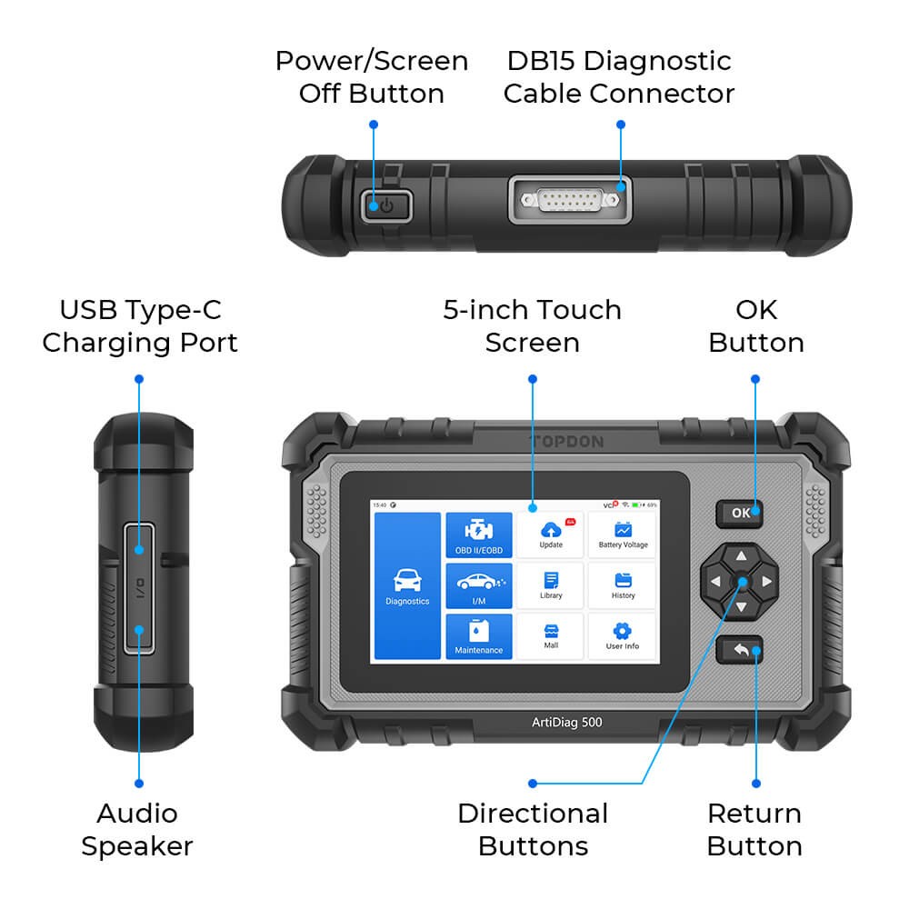 Check Engine OBD2 Scanner Transmission ABS SRS Code Reader Diagnostic Scan Tool