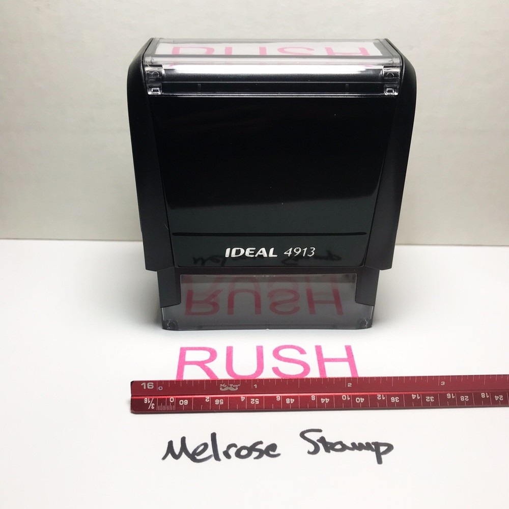 Rush Rubber Stamp Pink Ink Self Inking Ideal 4913