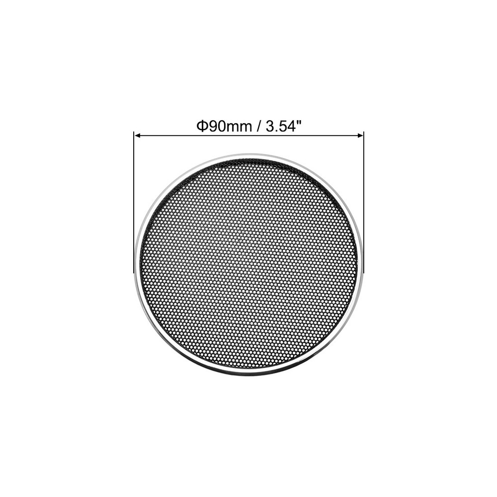 2pcs 3.5" Speaker Grill Mesh Decorative Circle Woofer Guard Protector Silver