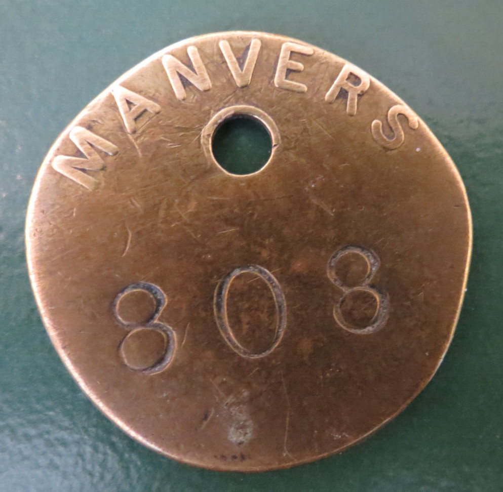 MANVERS Colliery Pit Check / Tally - MANVERS 808