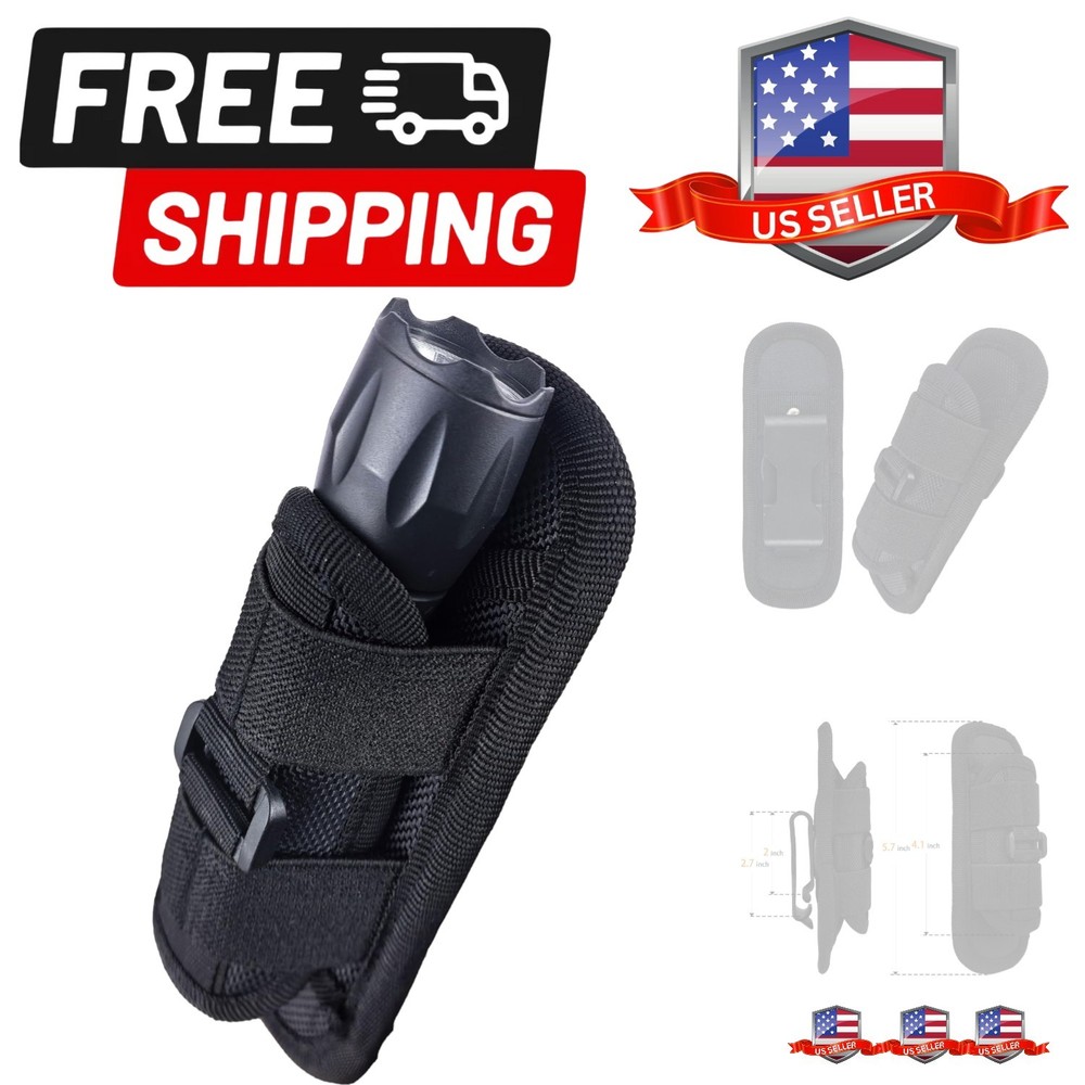 Tactical Flashlight Holster, Flashlight Pouch, Tactical Flashlight Carrying C...