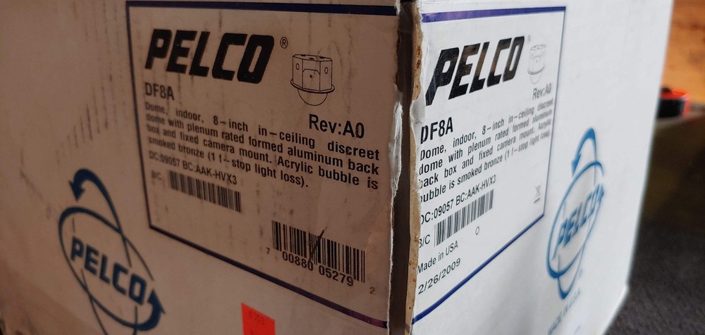Pelco DF8A Dome Indoor 8" In Ceiling Discreet Dome With Plenum