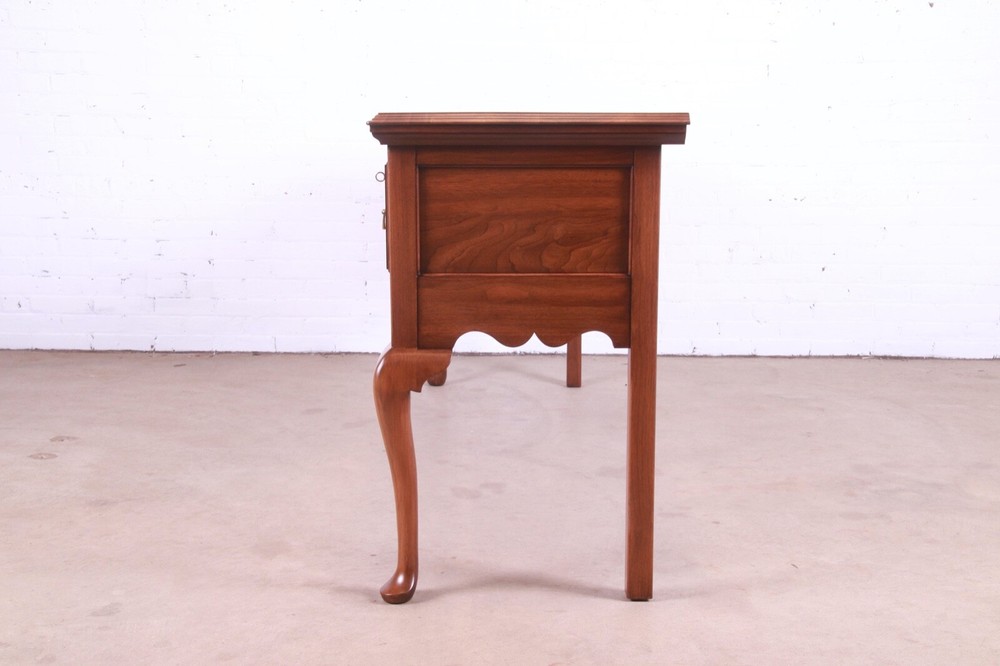 Henkel Harris Queen Anne Solid Walnut Sideboard Credenza, Newly Refinished
