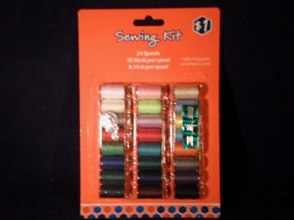 Thread, 24 Spools + 3 Needles & 1 Threader Sewing Kit Hand Sewing          A21-1