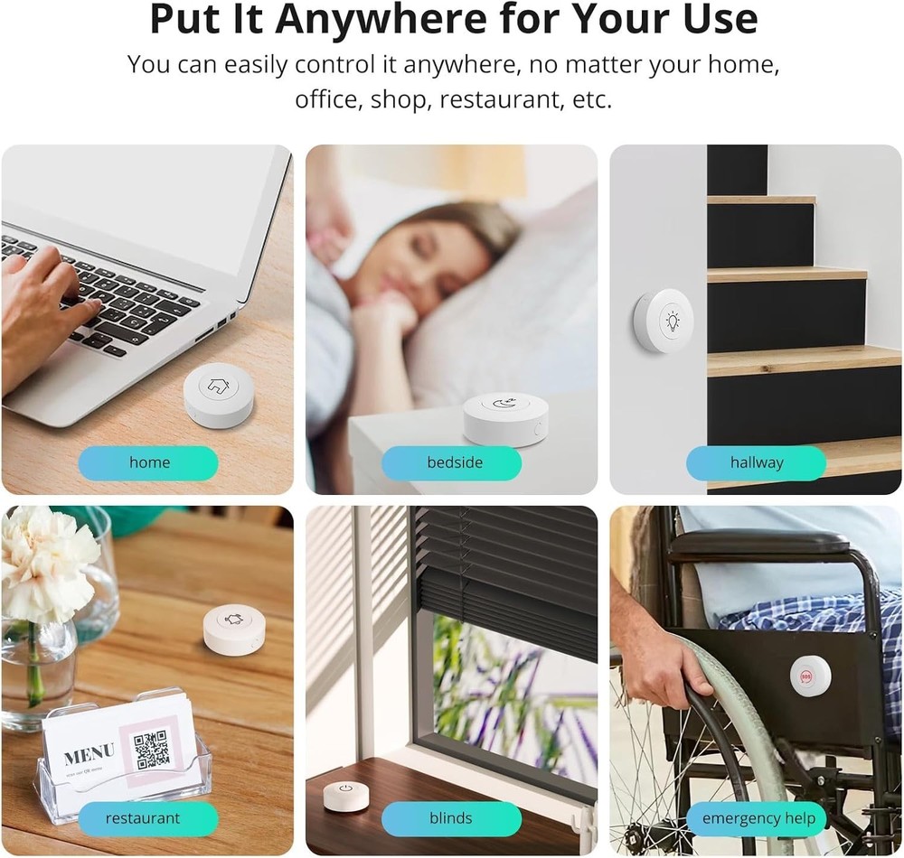 Zigbee 3.0 Wireless Switch - Control Smart Devices & Trigger Alerts Effortlessly