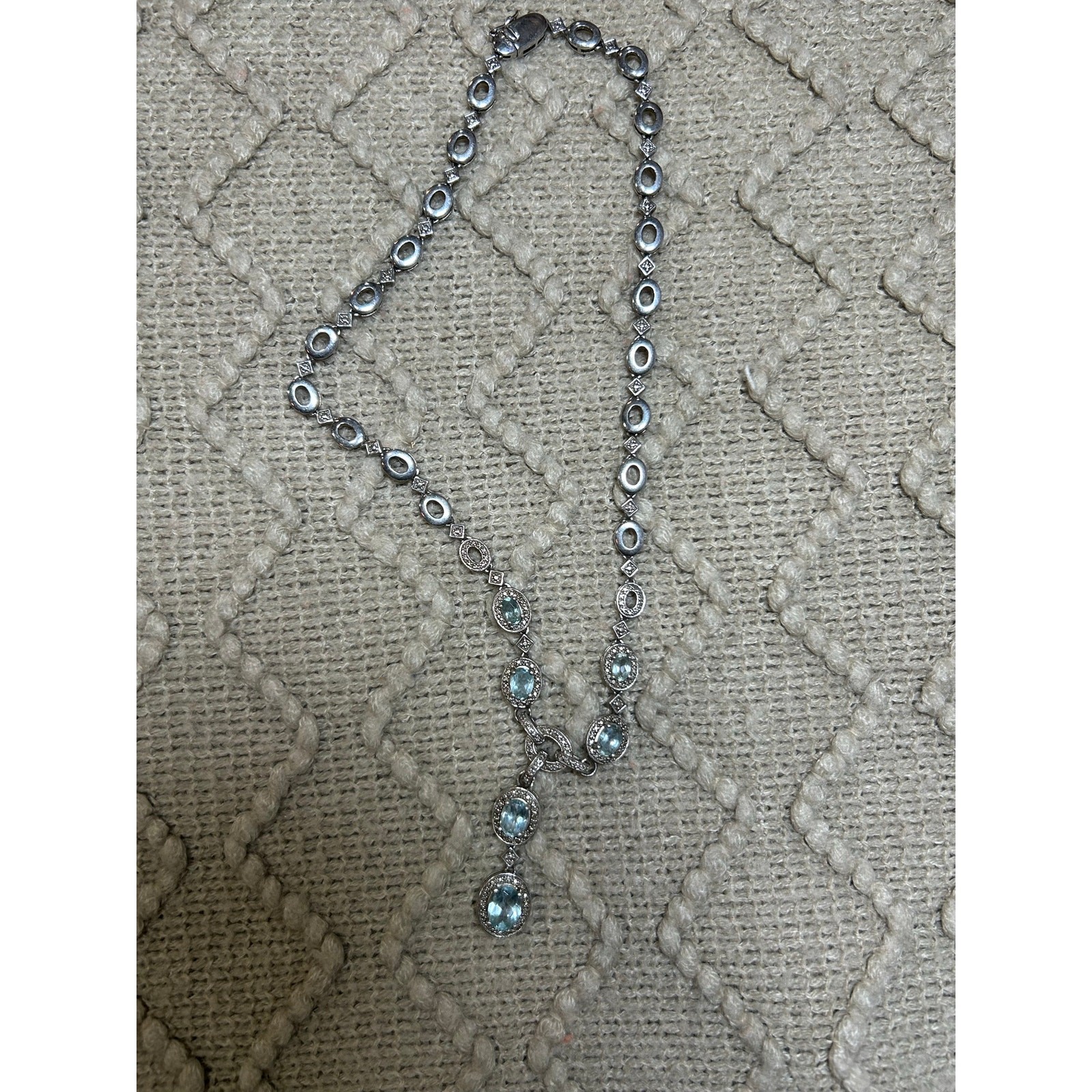 Ross & Simon’s 925 sterling silver made in China light blue stones Necklace