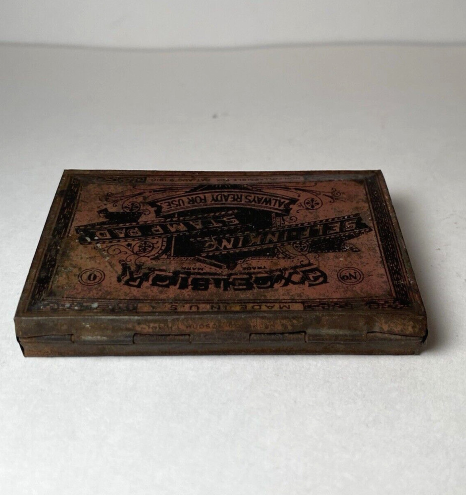 Antique 1910 Excelsior Self-Inking Stamp Pad No. 0 - ink pad inside