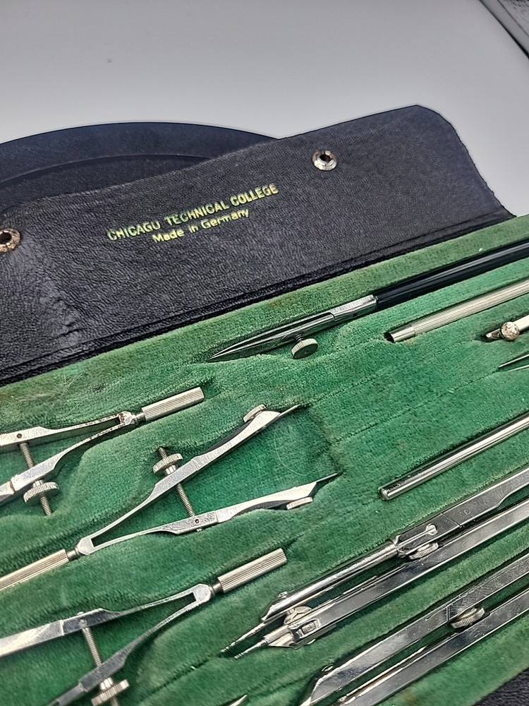 Vtg CHICAGO TECHNICAL College DRAFTING TOOLS Set Made in Germany