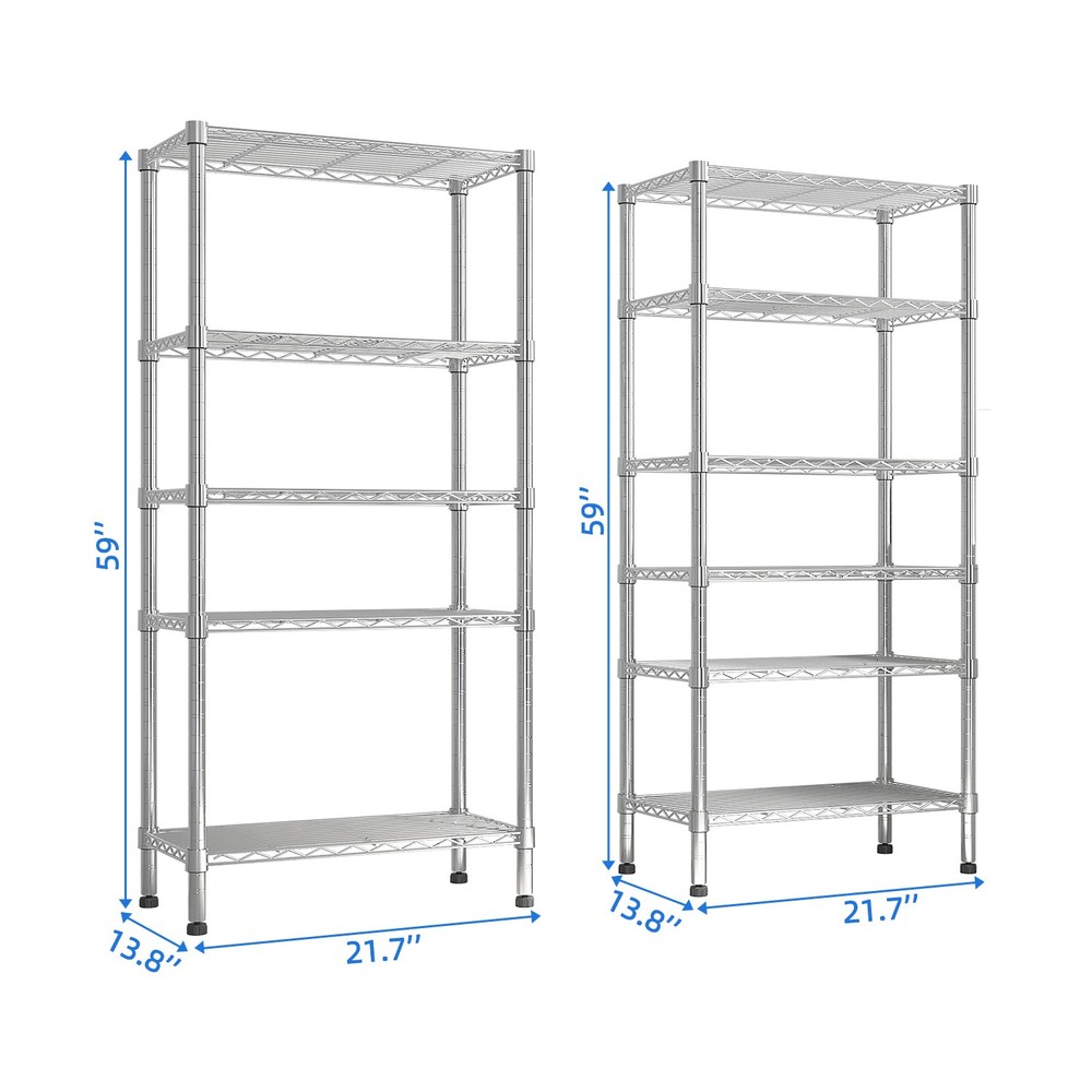 Adjustable Storage Shelves Wire Unit Multiple rows Shelving, 62.9*59.06*13''
