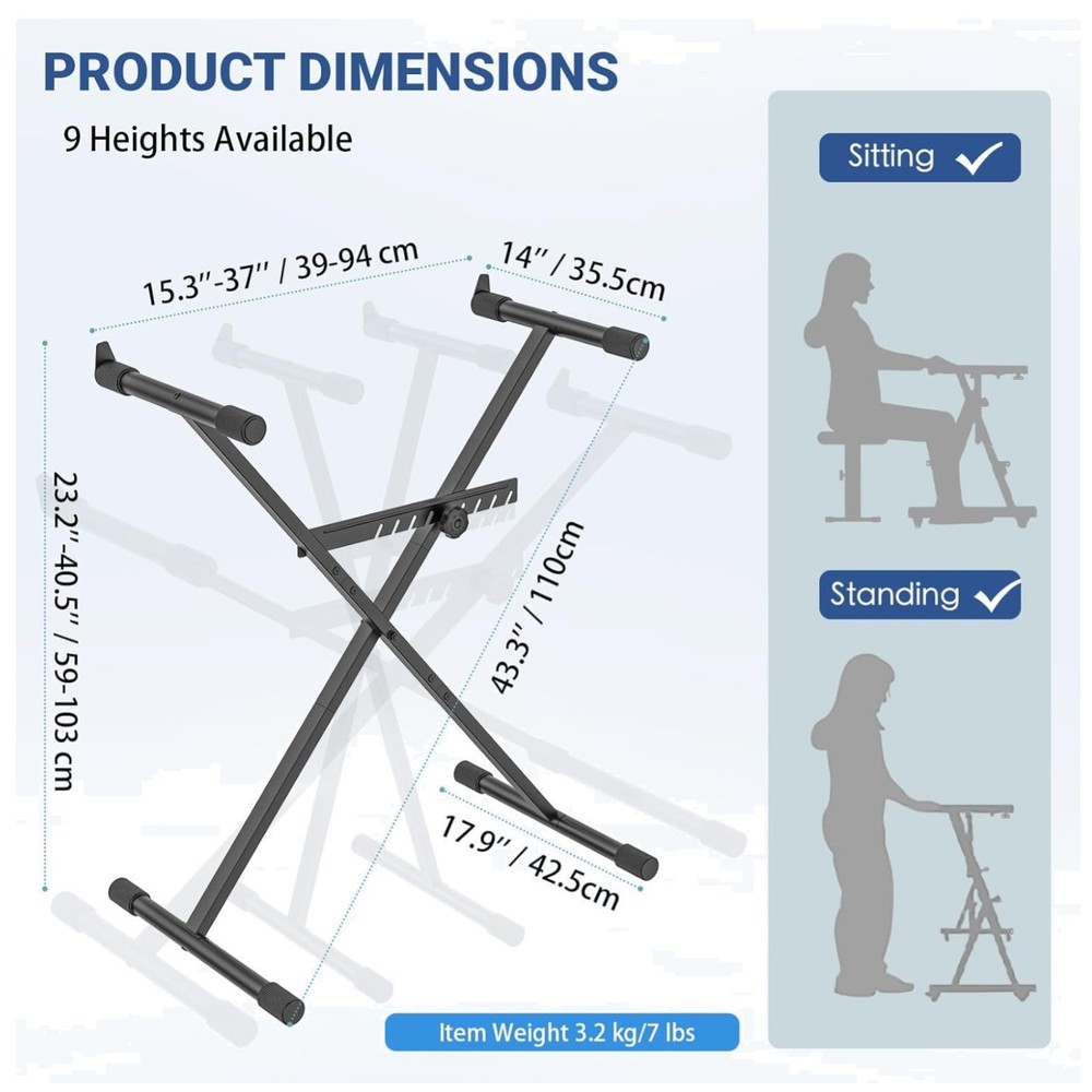 Versatile Digital Piano Stand - 100 lb Capacity-