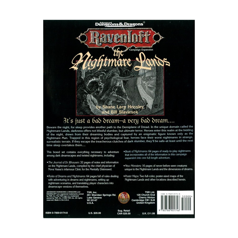TSR Ravenloft Nightmare Lands VG/EX