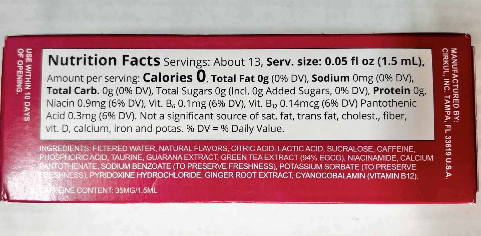 Cirkul Inflow Energy Cartridge Passion Fruit Dragon Fruit Exp 10/26 Lot of 8