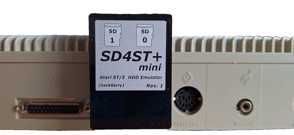 SD4ST+ Mini hard disk drive HDD for Atari ST STE 2x micro SD card + RTC
