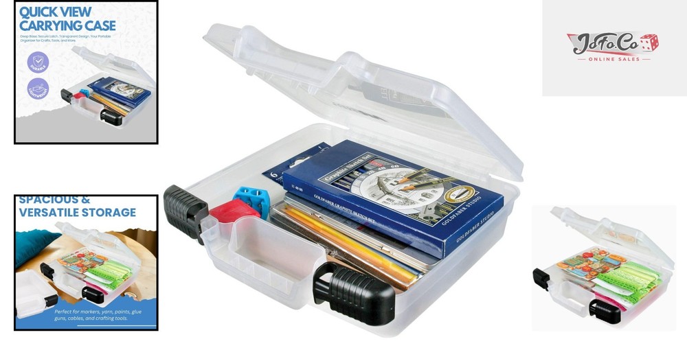 Translucent 10-Inch Quick View Lockable Art Organizer - Durable Craft Case