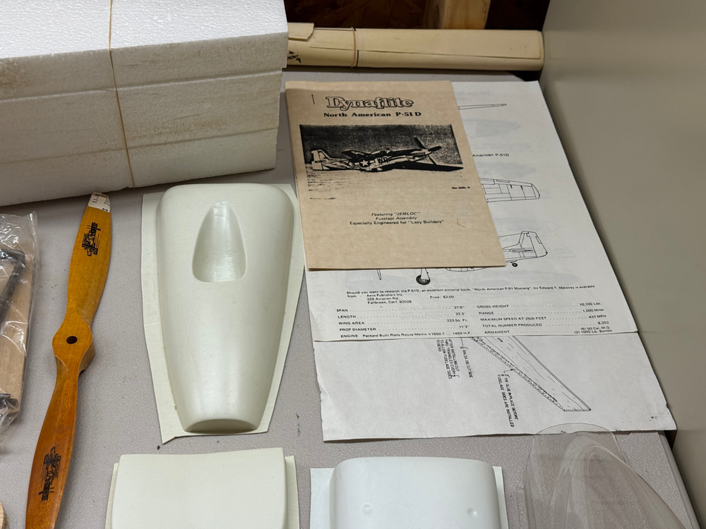 Dynaflite Marks Models 53" Mustang RC Airplane Kit