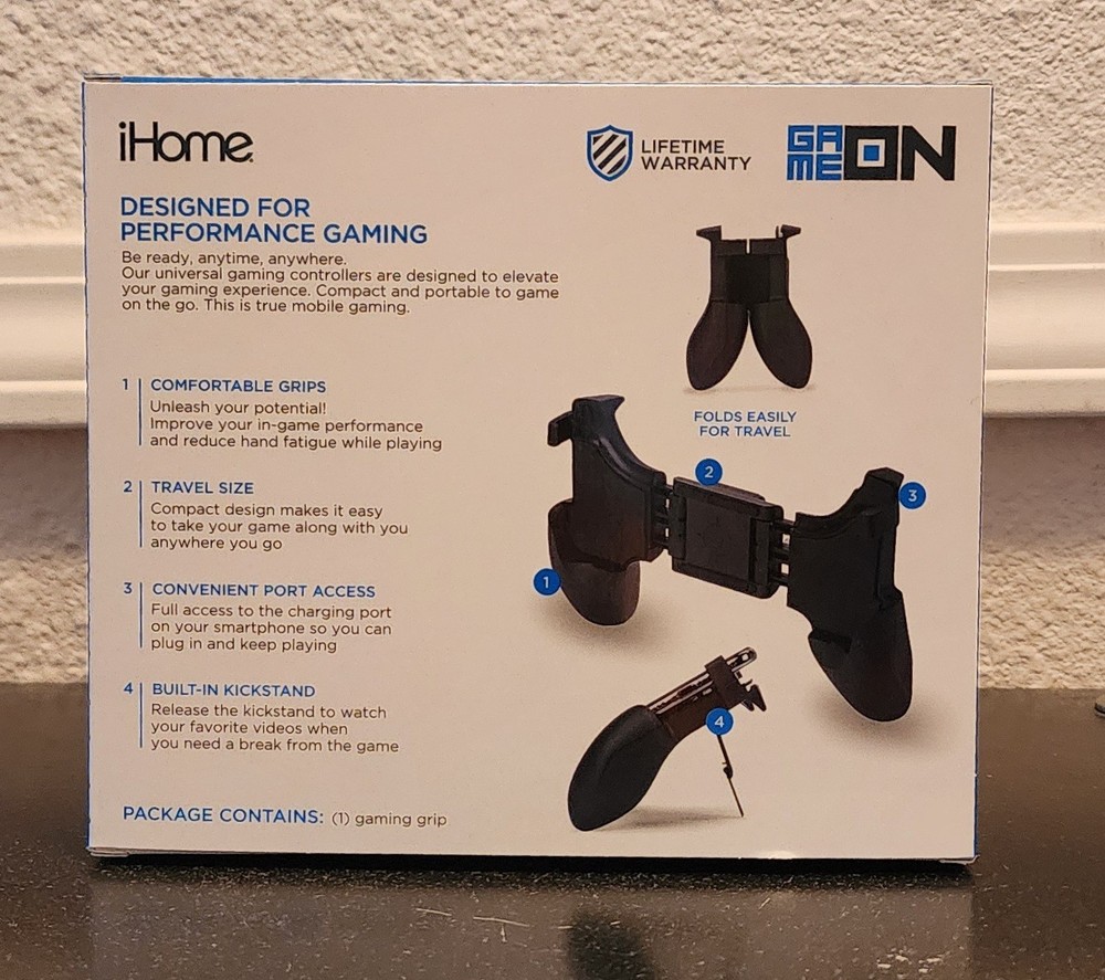 iHome Mobile Game Controller Universal Fit Kickstand Foldable Game On
