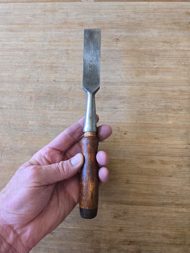 Antique James Swan 1" Wood Chisel beveled Edge Socket Butt Chisel