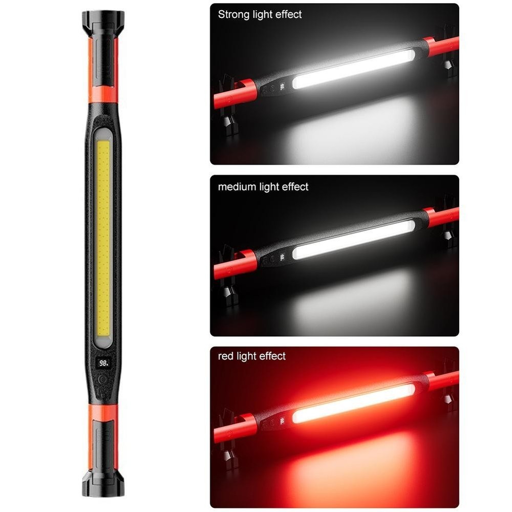 Magnetic Led Work Light USB Rechargeable Flashlight Handheld/Hanging Workshop