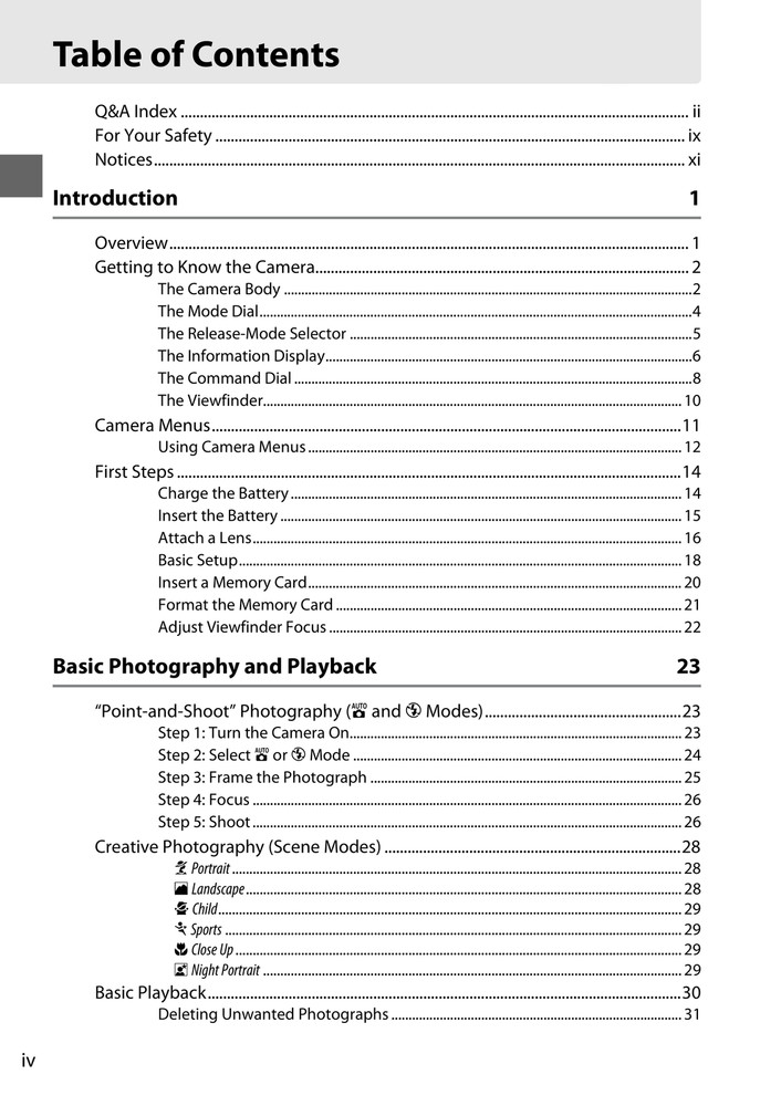 Nikon D3100 — Reference Manual User Guide — 1/2 Size, 5.5" x 8.5" Small Compact