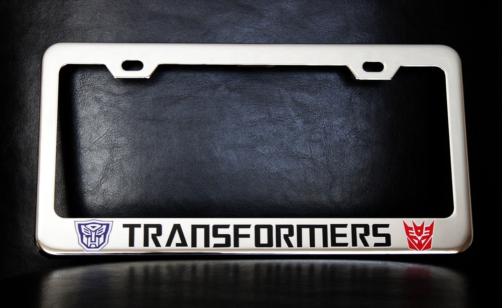 TRANSFORMERS License Plate Frame - Chrome Plated Metal