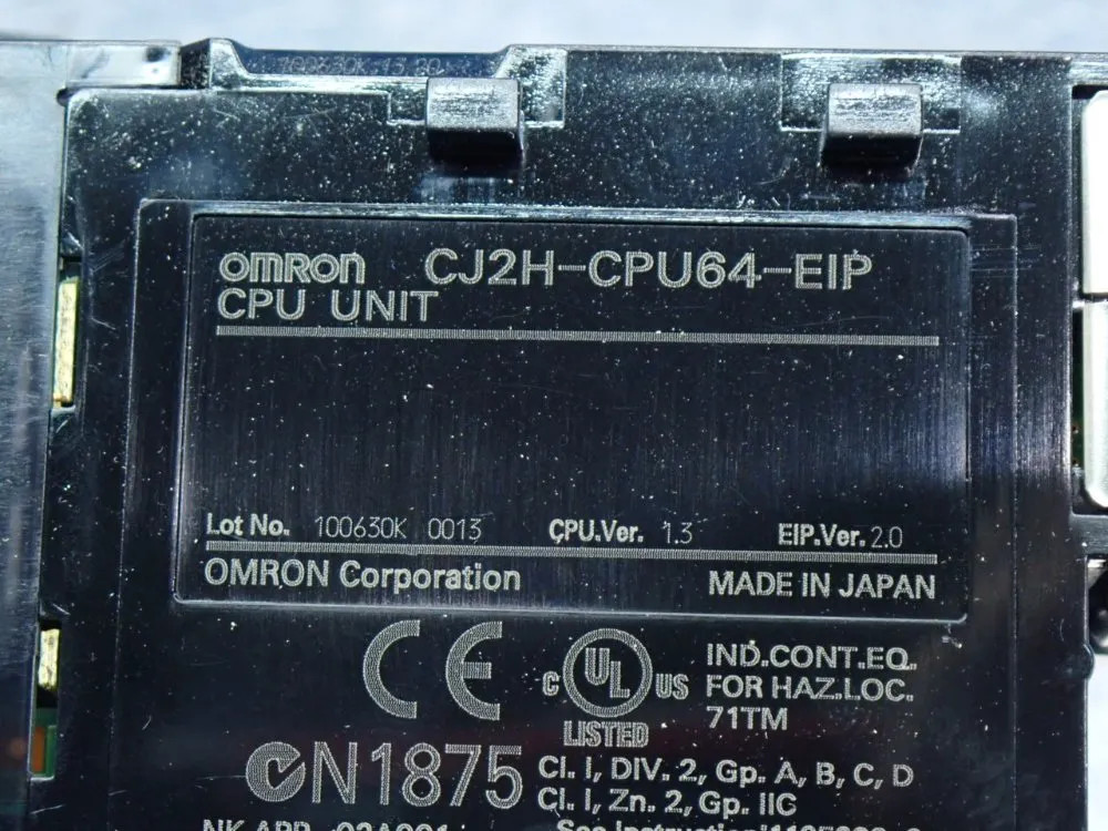 OMRON CJ2H-CPU64-EIP CPU MODULE UNIT WITH CJ1W-TER01 END PLATE 160K DATA MEM