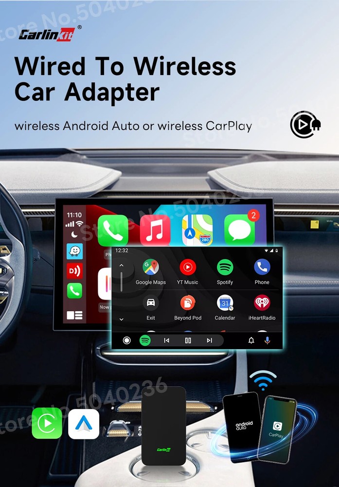 Mini Android Auto Wired Wireless Adapter Navigation Box 5G WiFi Auto-connect