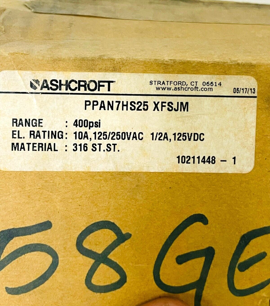 ASHCROFT PPAN7HS25 XFSJM Pressure Switch