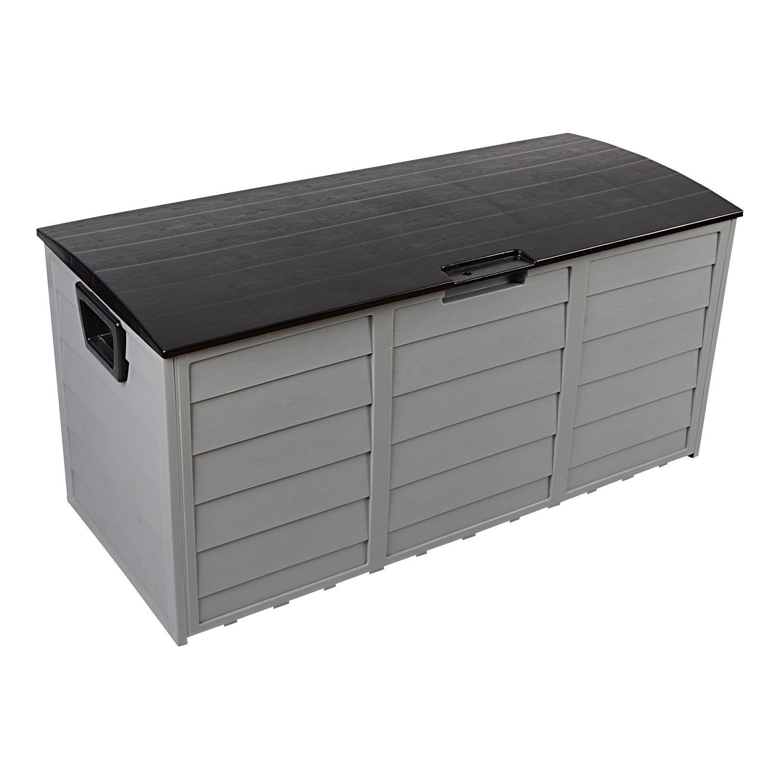 All-Weather Deck Box Storage w/ Wheel UV Pool Shed Bin Backyard Porch 75 Gallons