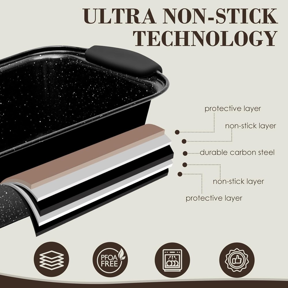 Baking Pans Set Nonstick Bakeware Sets Stackable W/ Silicone Handles 22 Pieces