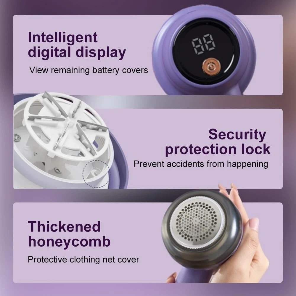 White Electric Lint Remover Shaver M-2 Rechargeable Fabric Fuzz Remover