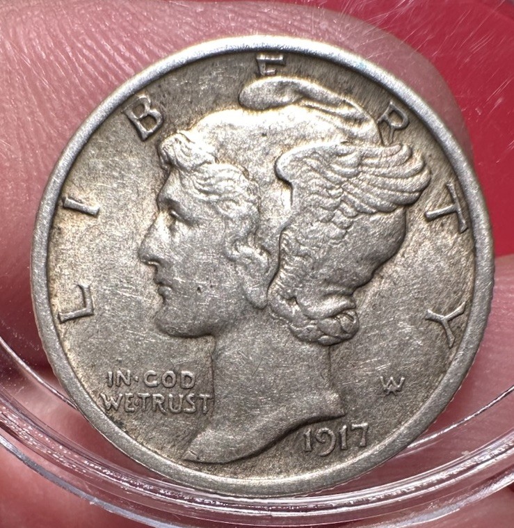 1917 Mercury Dime AU About Uncirculated