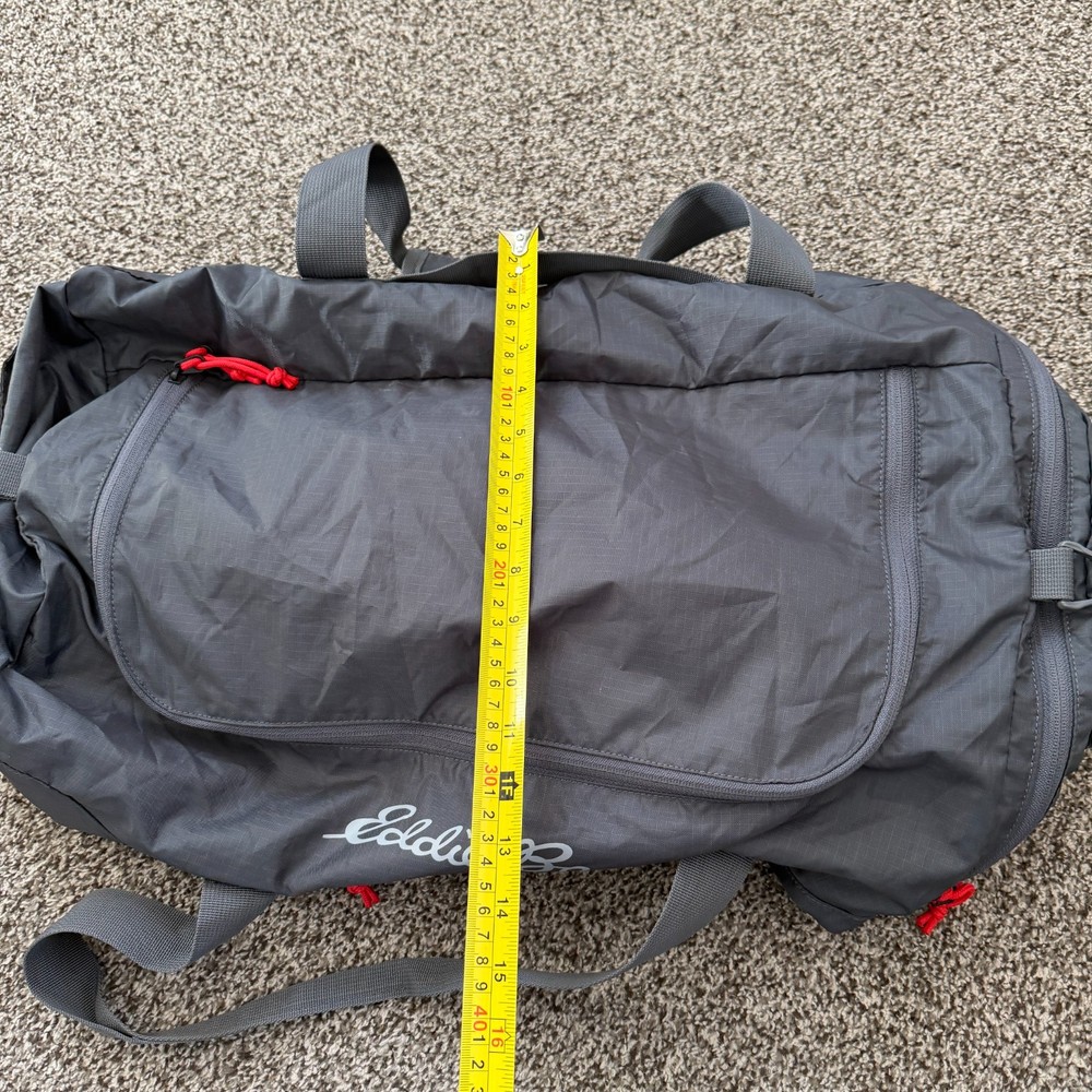 Eddie Bauer Stowaway Packable 45L Duffel Bag Ripstop 45L Gray EUC