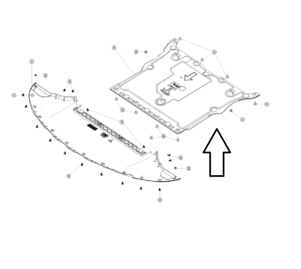 Tesla Model 3 Front Underbody Aero Splash Shield Cover, 2017-2020