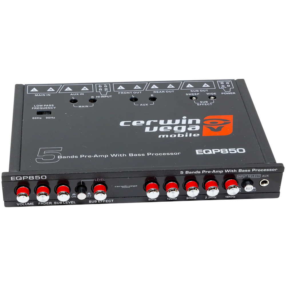 Cerwin Vega EQP850 5 Band Pre-Amp Equalizer with Bass Processor