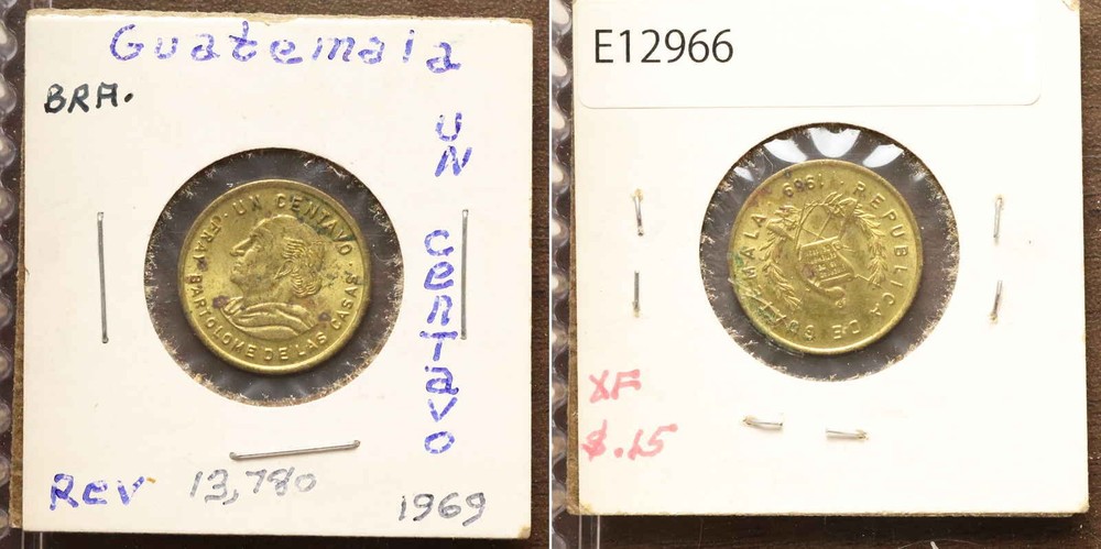 *Guatemala Coin, 1 Centavo 1969 [E12966]7x1