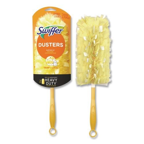 Swiffer Heavy Duty Dusters Starter Kit, 6" Handle with Two Disposable Dusters