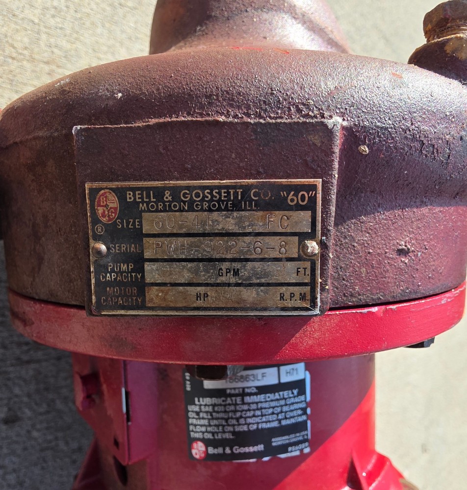 Bell & Gossett 3/4hp Commercial Circulating Pump