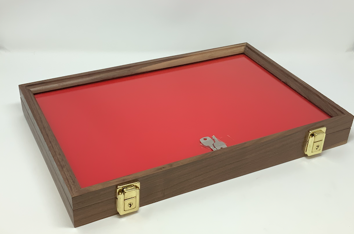 Walnut Wood Display Case 12 x 18 x 2 for Arrowheads Knives Collectibles Coins