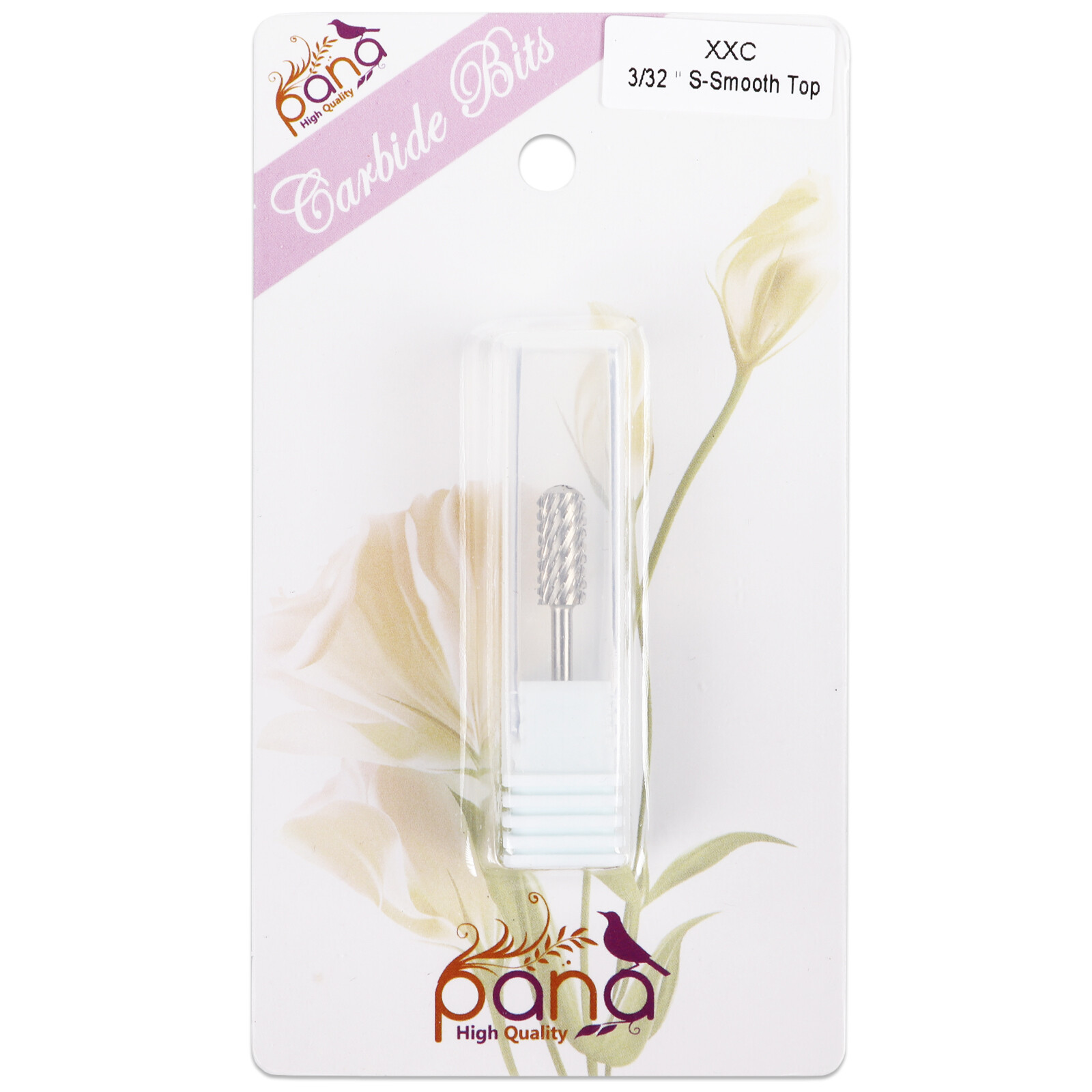 PANA 3/32" Shank Size - Silver Small Barrel Smooth Top Nail Carbide Bit (2XC)